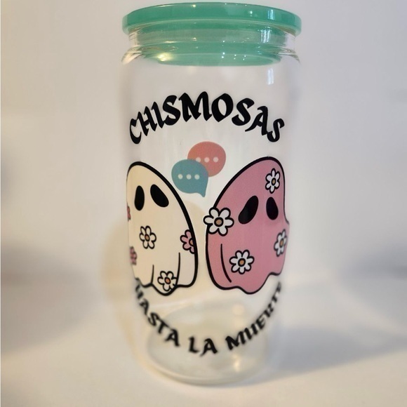 "16"oz Glass Beer can Cup " Chimosas Hasta La Muerte" - Picture 1 of 4